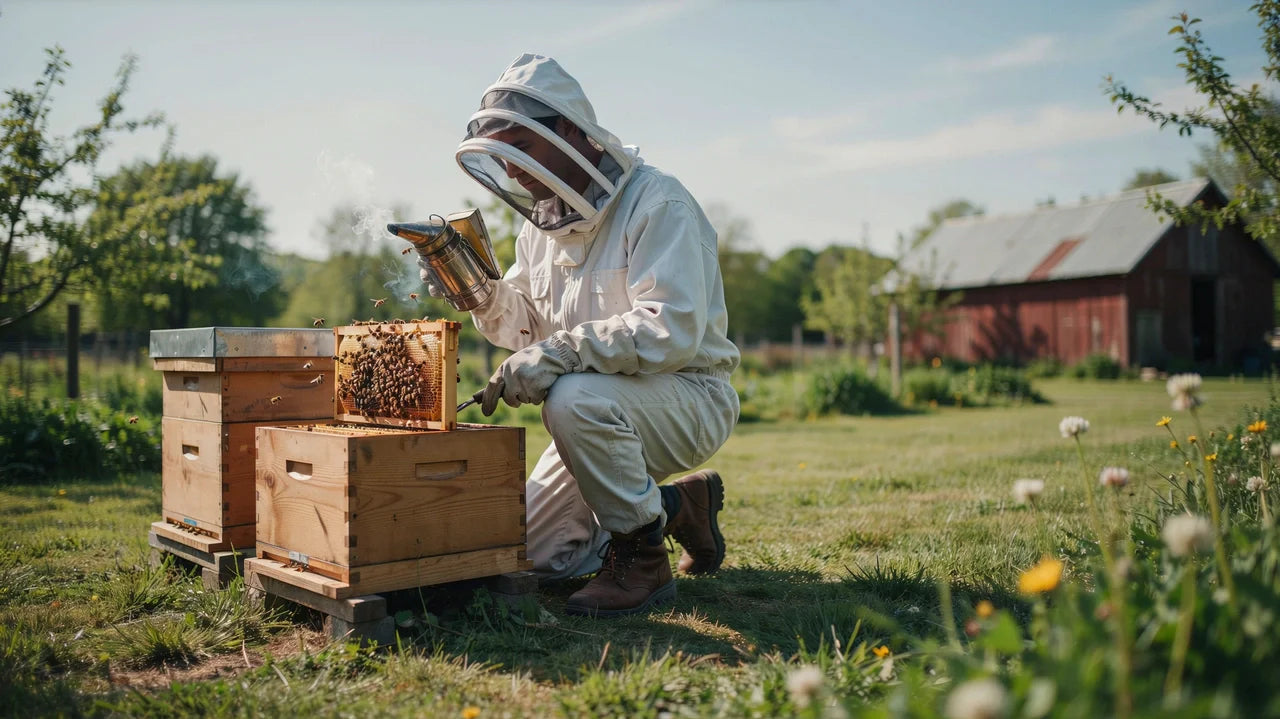 Beekeeper with Smoker
