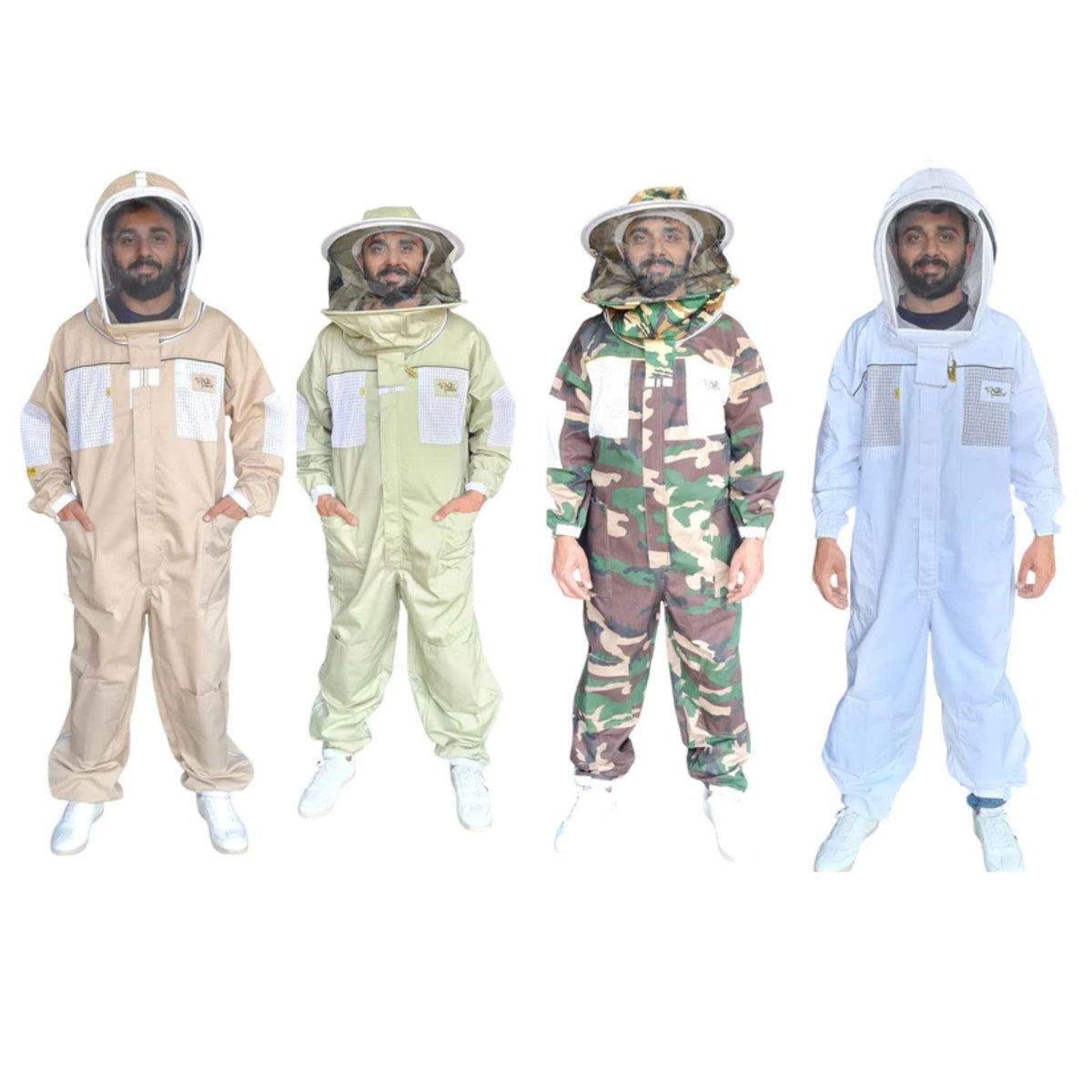 OZ ARMOUR colored ventilated beekeeping suit with round hat and fencing veil