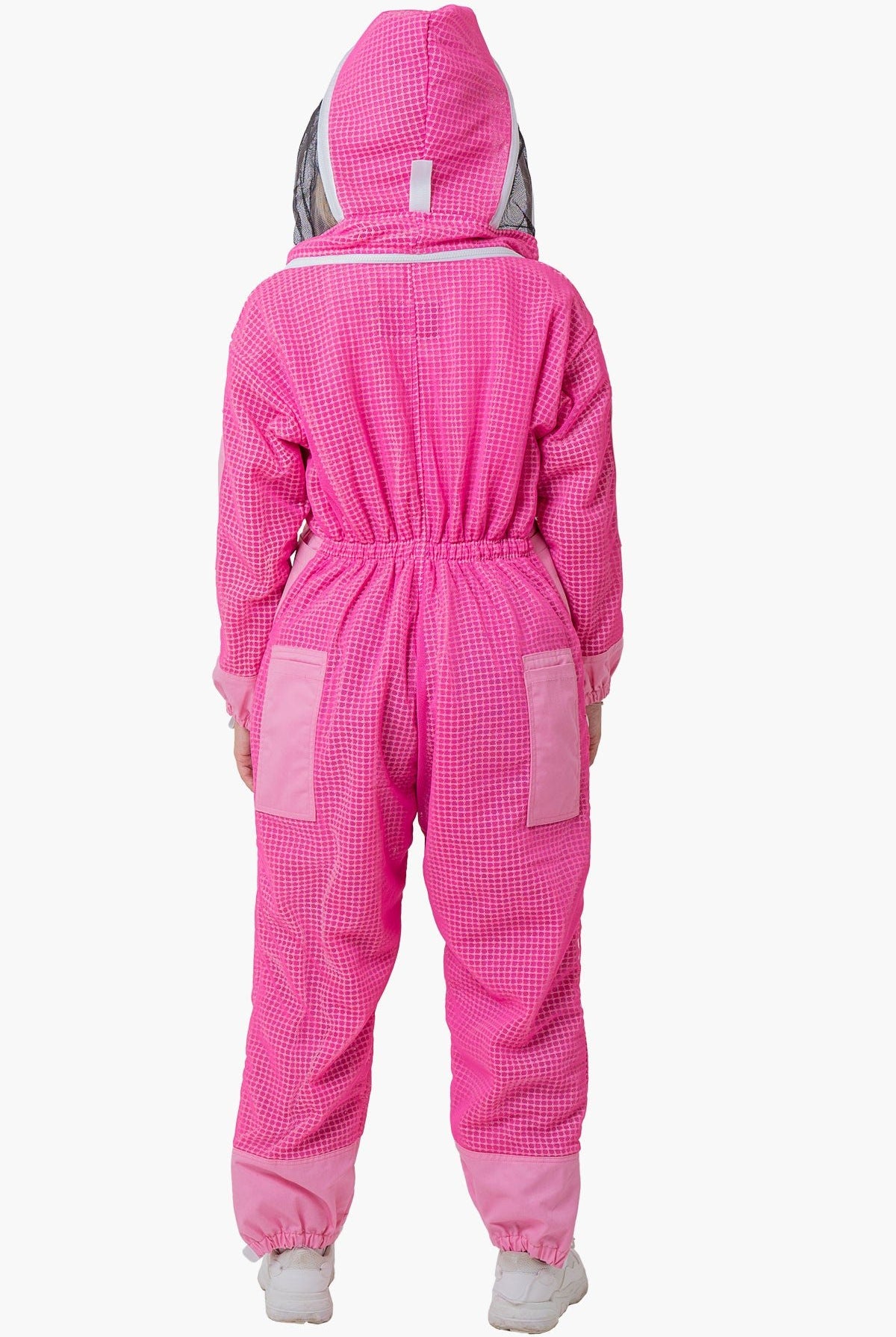 3 Layer Mesh Pink Beekeeping Suit With Fencing Veil & Gloves - Premium Adult Suits