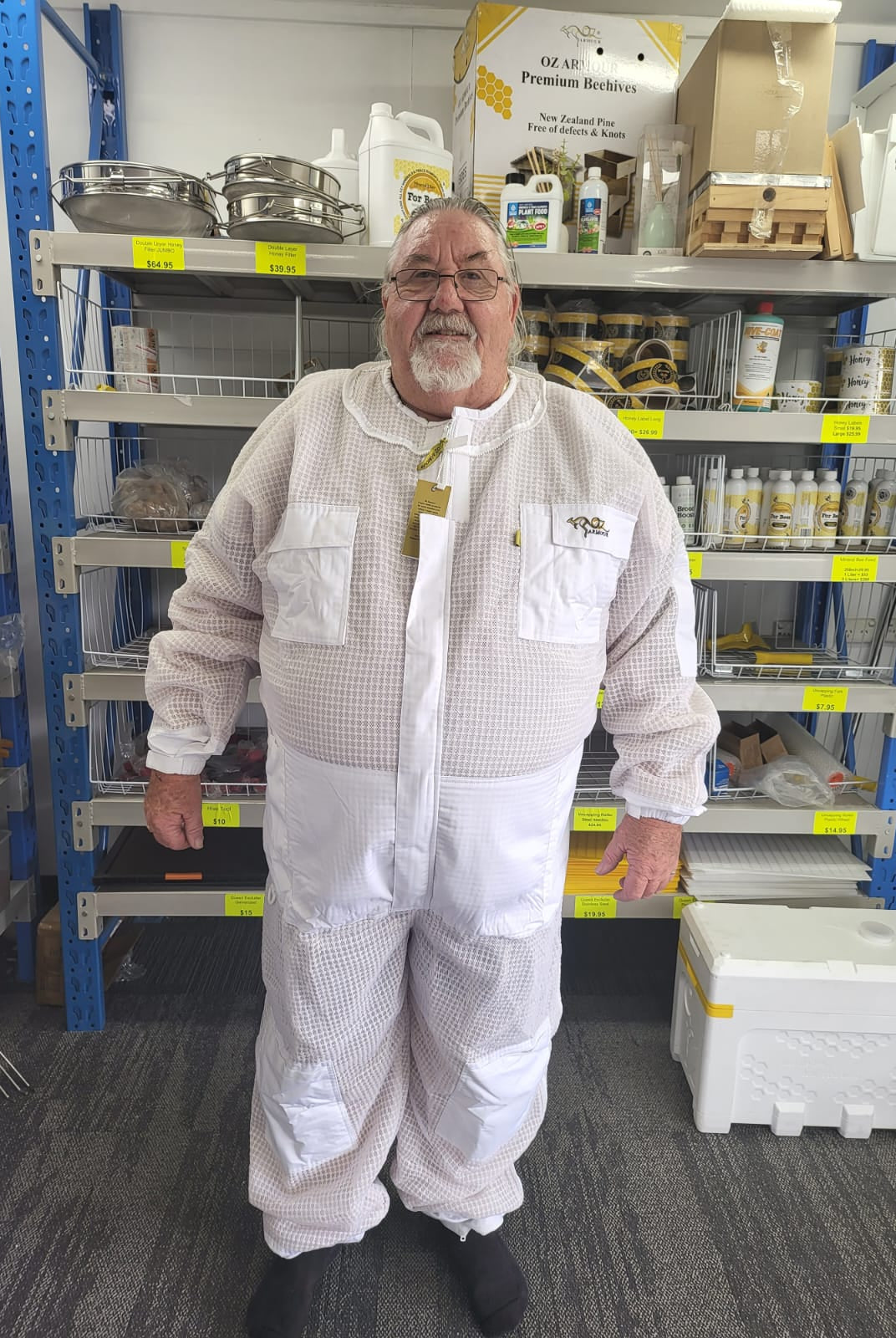 3 Layer Mesh Ventilated Beekeeping Stout Suit With Fencing Veil & Round Brim Hat - Premium Adult Suits