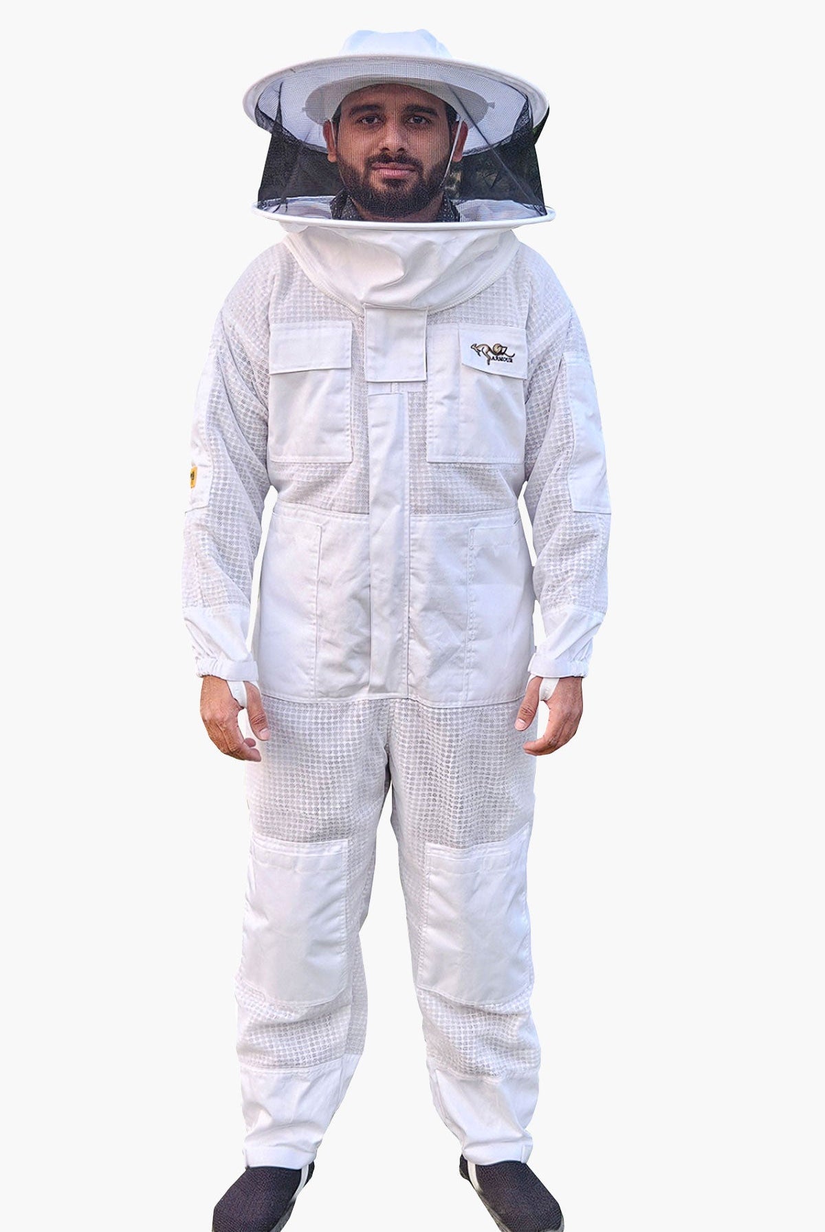 3 Layer Super Cool Mesh Beekeeping Suit With Fencing Veil & Round Brim Hat - Premium Adult Suits