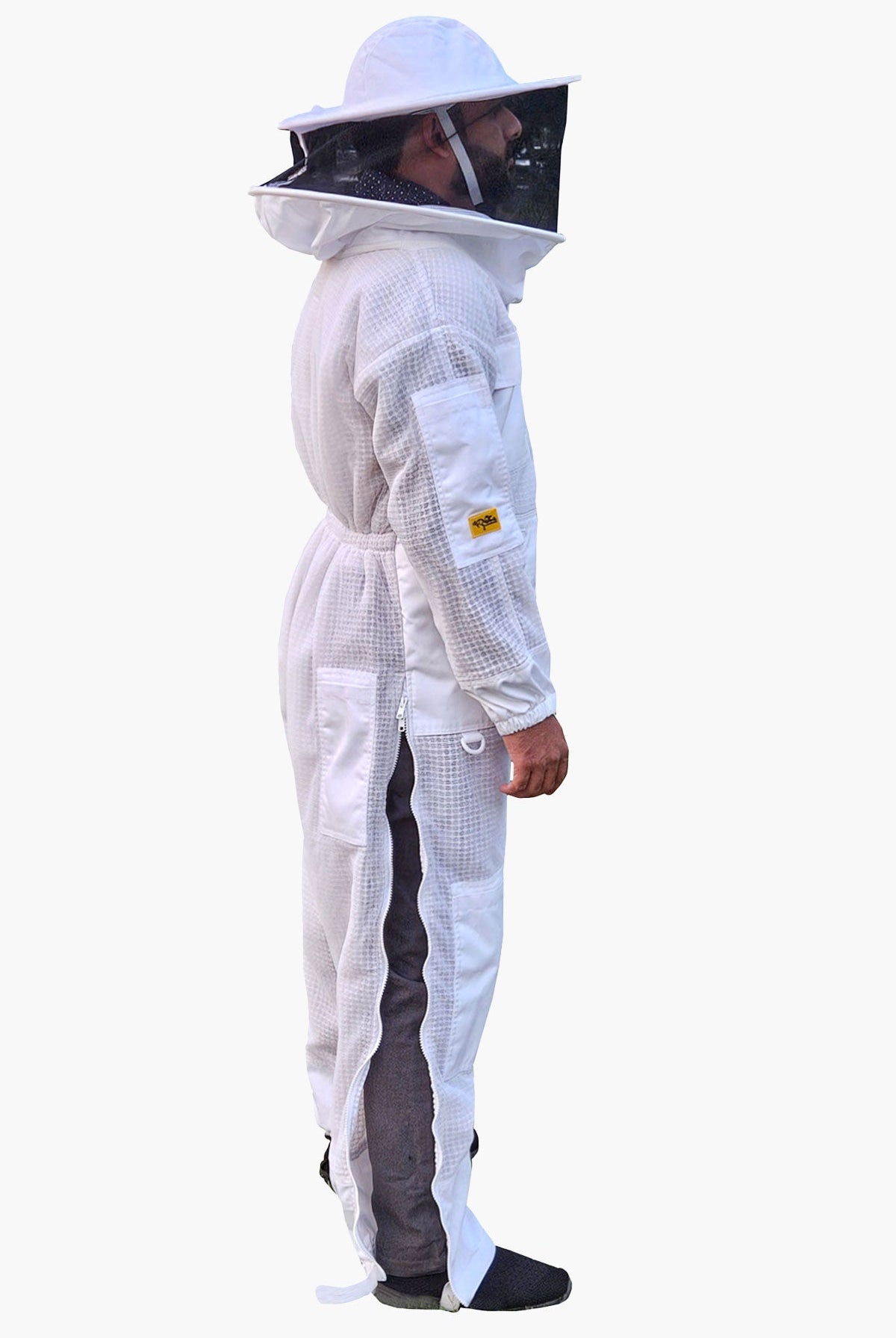 3 Layer Super Cool Mesh Beekeeping Suit With Fencing Veil & Round Brim Hat - Premium Adult Suits