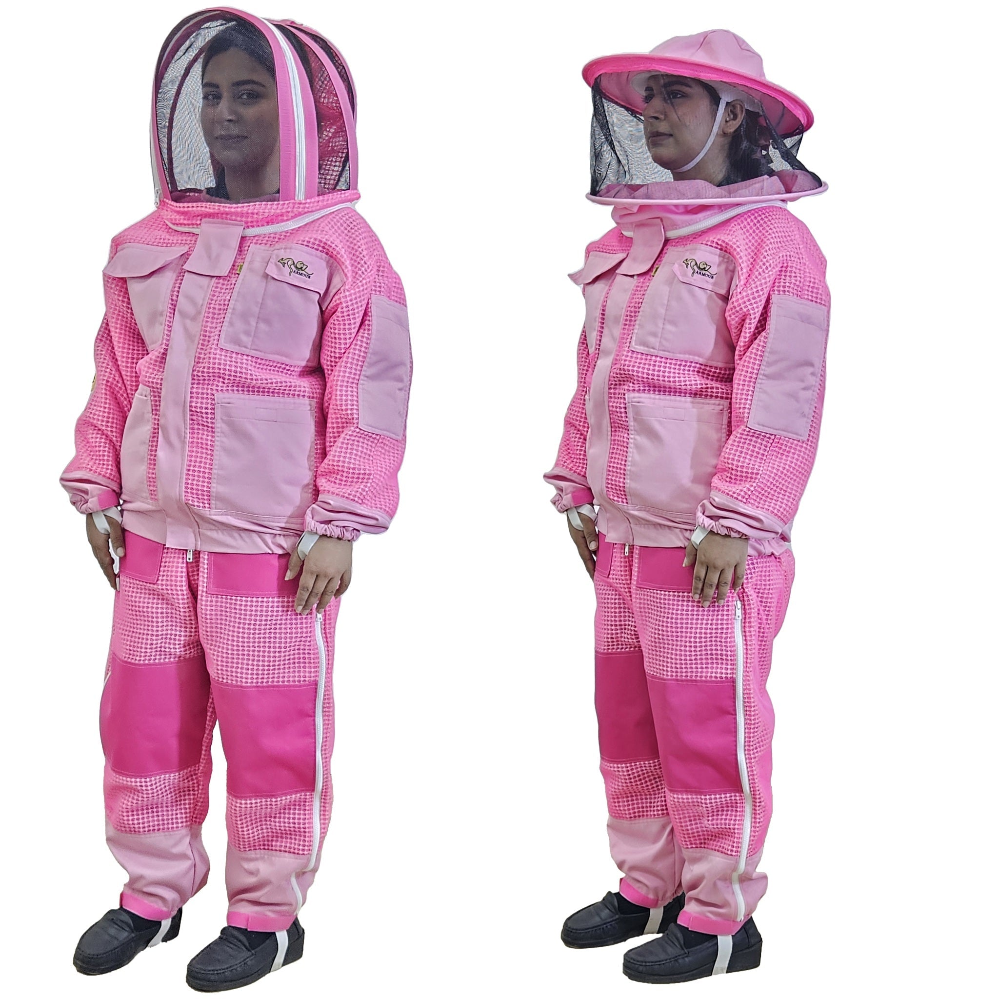 Pink Beekeeping Jacket & Trousers Pants Set 3 Layer Mesh easy to wear