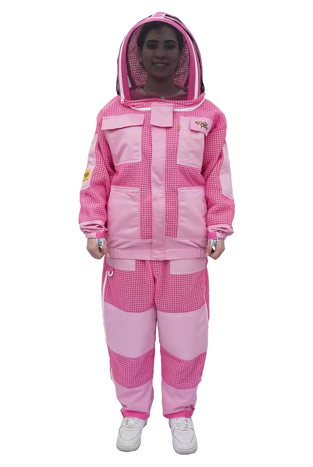 Pink Beekeeping Jacket & Trousers Pants Set 3 Layer Mesh / veil