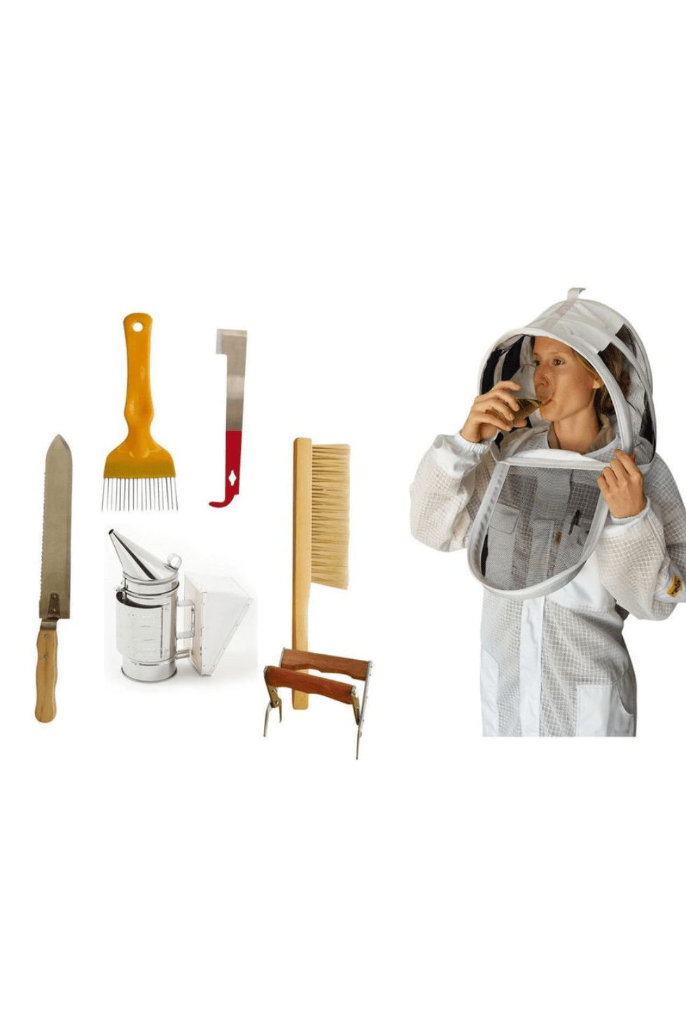 Beekeeping Starter Kit 4 With OZ ARMOUR Three Layer Mesh Beekeeping Suit