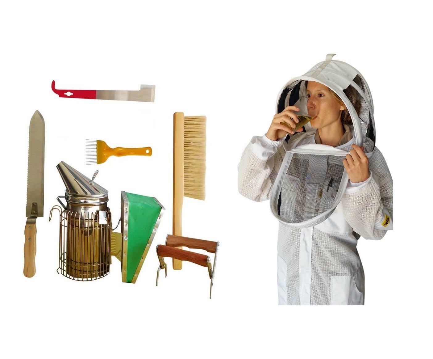 Beekeeping Starter Kit 4 With OZ ARMOUR Three Layer Mesh Beekeeping Suit - Starter Kits