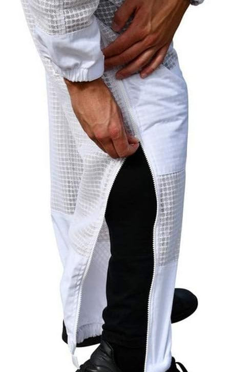 Beekeeping Suit Jacket & Trousers Pants with 2 Veils Fencing & Round Brim Hat Ventilated 3 Layer Mesh Costume -