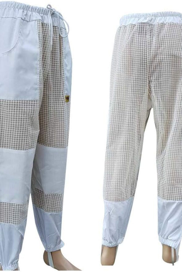 Beekeeping Suit Jacket & Trousers Pants with 2 Veils Fencing & Round Brim Hat Ventilated 3 Layer Mesh Costume -