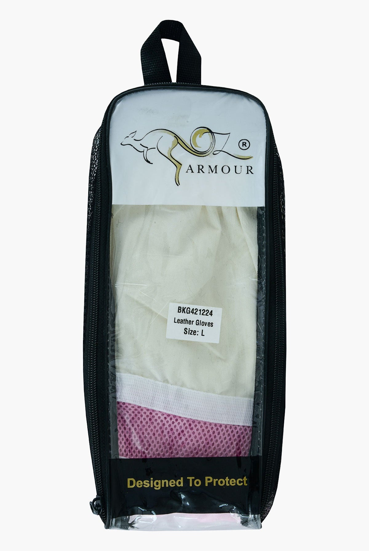 Children OZ ARMOUR Pink Cow Hide Ventilated Gloves - Gloves