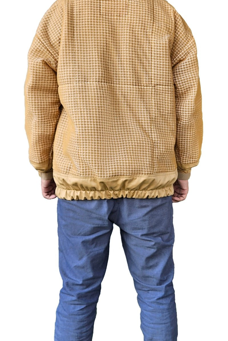 Khaki 3 Layer Mesh Ventilated Beekeeping Jacket With Fencing Veil & Round Hat Veil - Premium Jackets