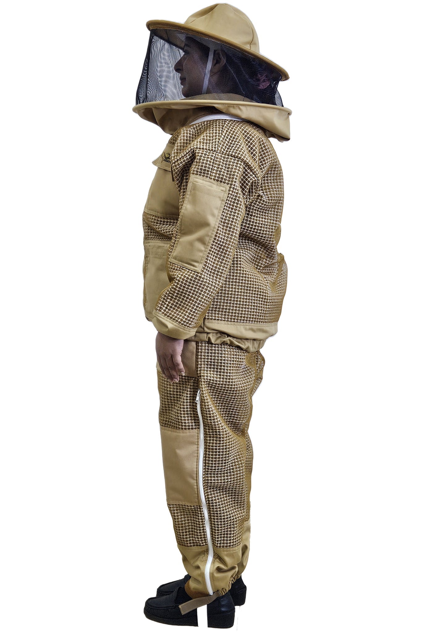 Khaki Beekeeping Jacket & Trousers Pants Set 3 Layer Mesh - Premium Jackets