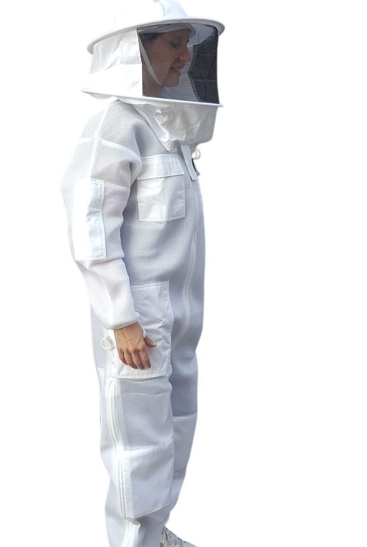 Oz Armour Double Layer Air Mesh ventilated Beekeeping Suit with Round Brim Hat - Beekeeper Costume Kit - Premium Adult Suits and Jackets