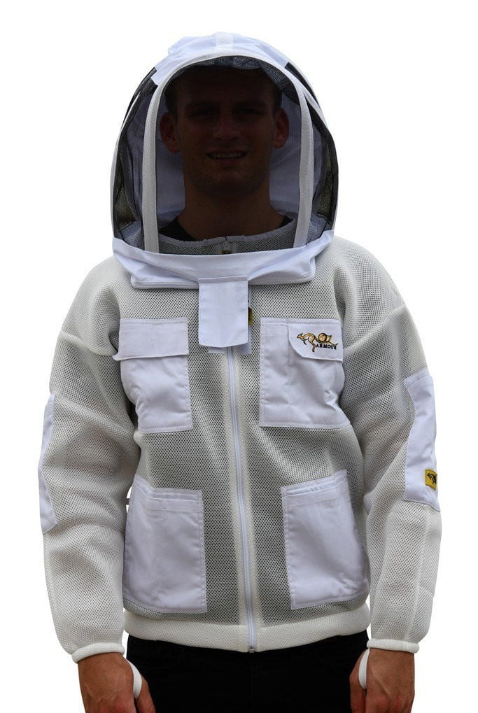OZ ARMOUR Double Layer Mesh Ventilated Beekeeping Jacket With Fencing Veil - Premium Adult Suits and Jackets