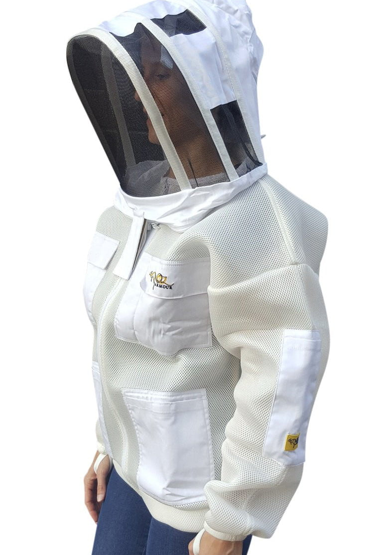 OZ ARMOUR Double Layer Mesh Ventilated Beekeeping Jacket With Fencing Veil - Premium Adult Suits and Jackets
