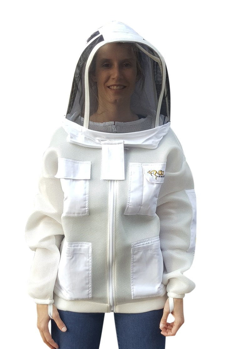 OZ ARMOUR Double Layer Mesh Ventilated Beekeeping Jacket With Fencing Veil - Premium Adult Suits and Jackets
