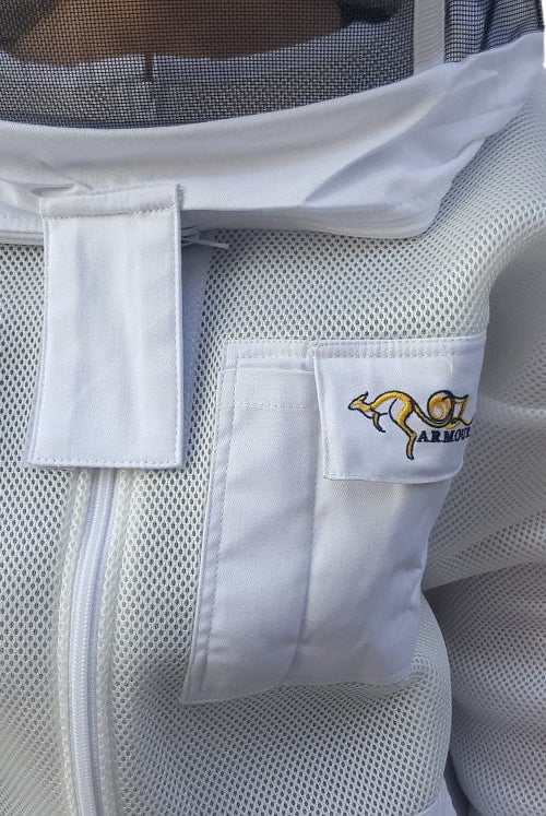 OZ ARMOUR Double Layer Mesh Ventilated Beekeeping Jacket With Fencing Veil - Premium Adult Suits and Jackets