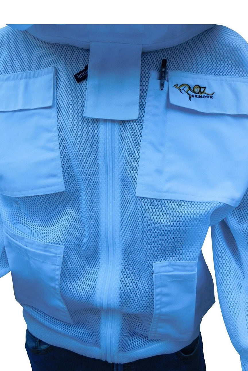 OZ ARMOUR Double Layer Mesh Ventilated Beekeeping Jacket With Fencing Veil - Premium Adult Suits and Jackets