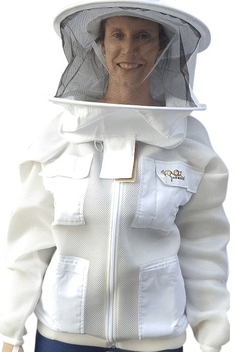 OZ ARMOUR Double Layer Mesh Ventilated Beekeeping Jacket With Round Hat Veil - Premium Adult Suits and Jackets