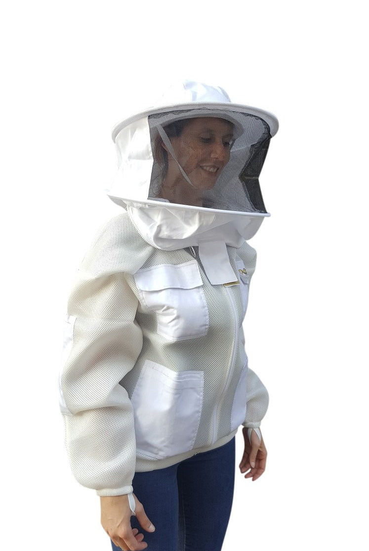 OZ ARMOUR Double Layer Mesh Ventilated Beekeeping Jacket With Round Hat Veil - Premium Adult Suits and Jackets