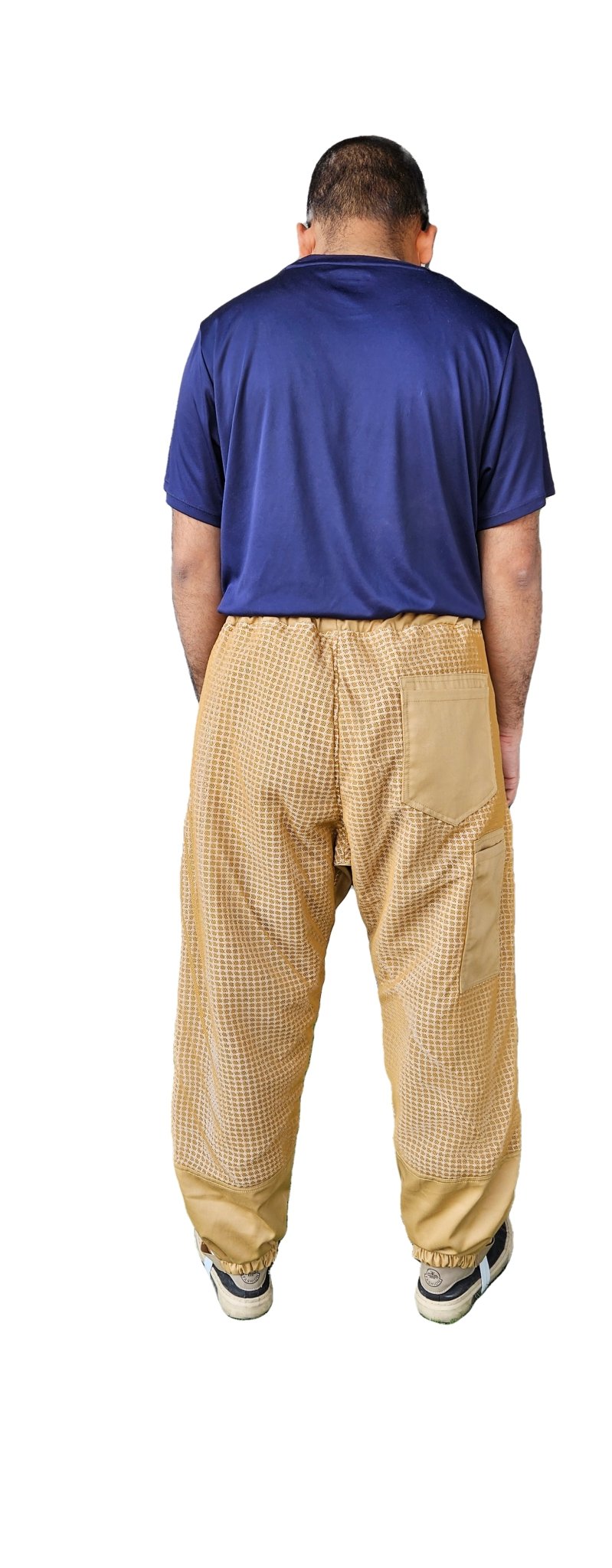 OZ ARMOUR Khaki 3 Layer Mesh Ventilated Beekeeping Trousers For Big & Short or Big & Tall - Back Side