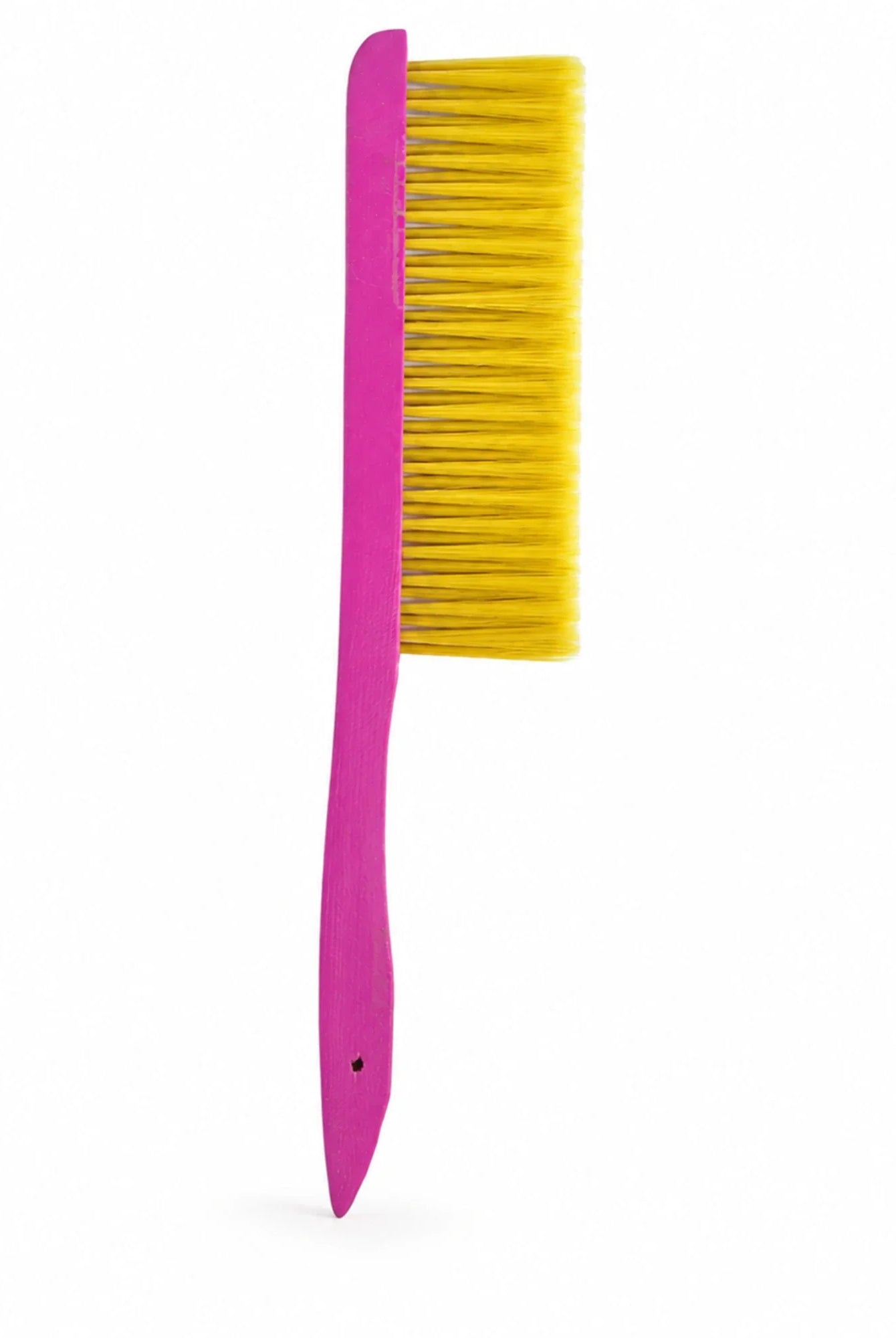 OZ Armour pink-handled bee brush with soft yellow bristles for gently sweeping bees off frames