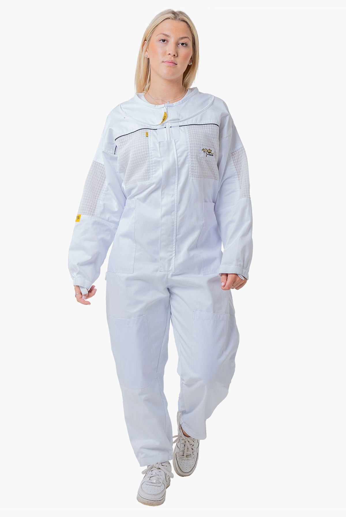 OZ ARMOUR POLY COTTON SEMI VENTILATED BEEKEEPING SUIT WITH FENCING VEIL - Premium Adult Suits and Jackets