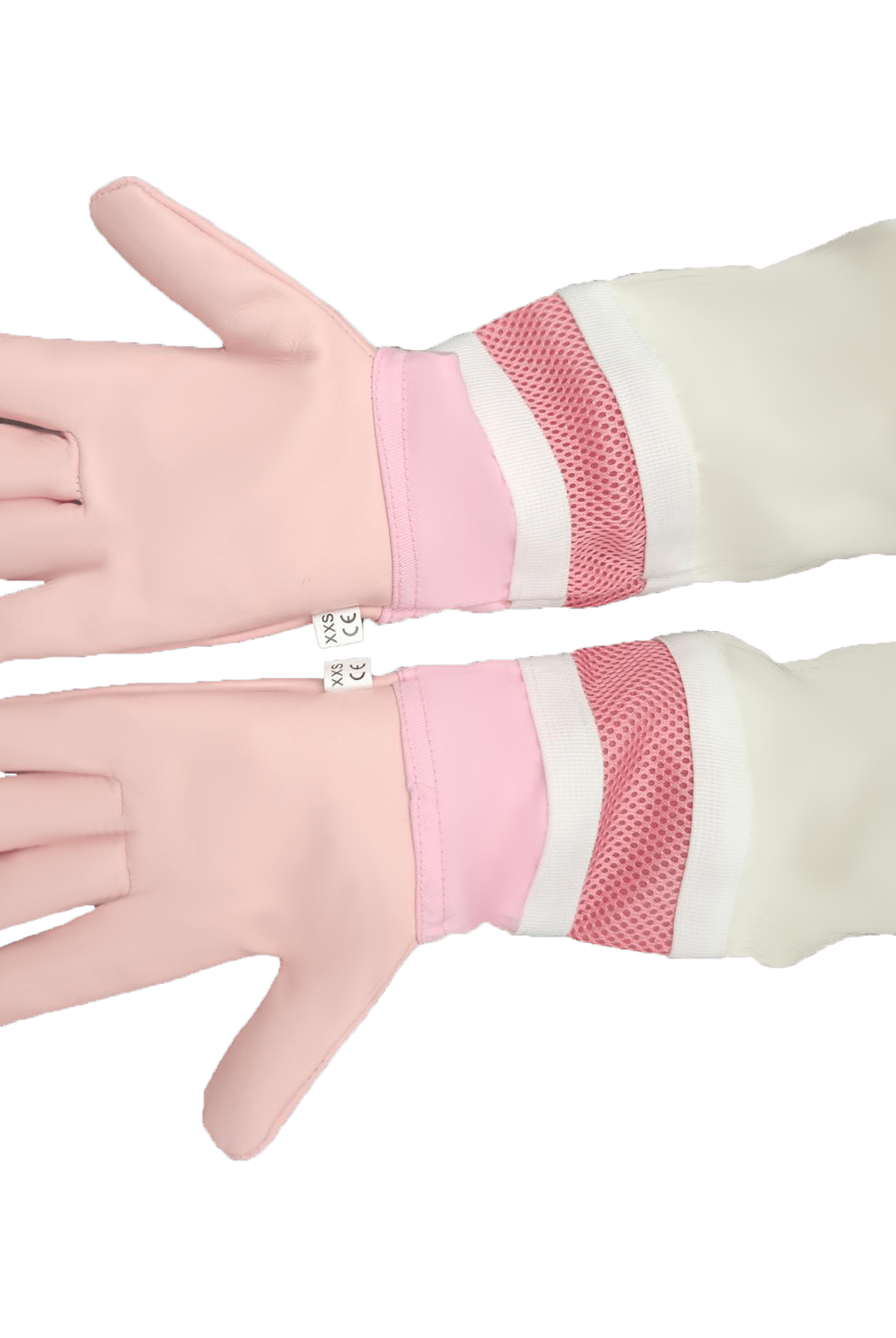 Pink Poly Cotton Semi Ventilated Beekeeping Suit With Fencing Veil & Round Hat Veil - Premium Adult Suits