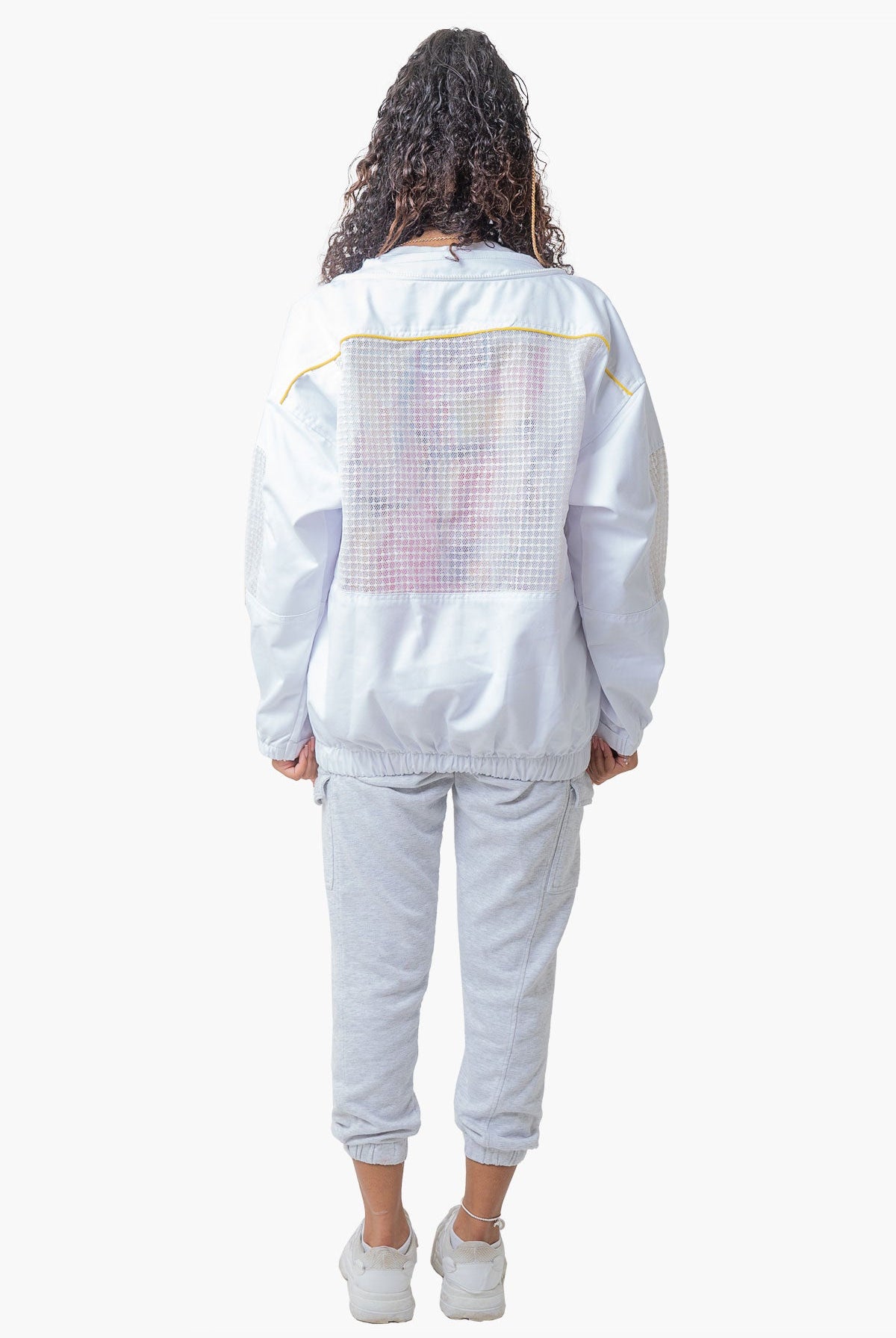 Poly Cotton Semi Ventilated Beekeeping Jacket With Fencing Veil & Round Hat Veil - Premium Jackets