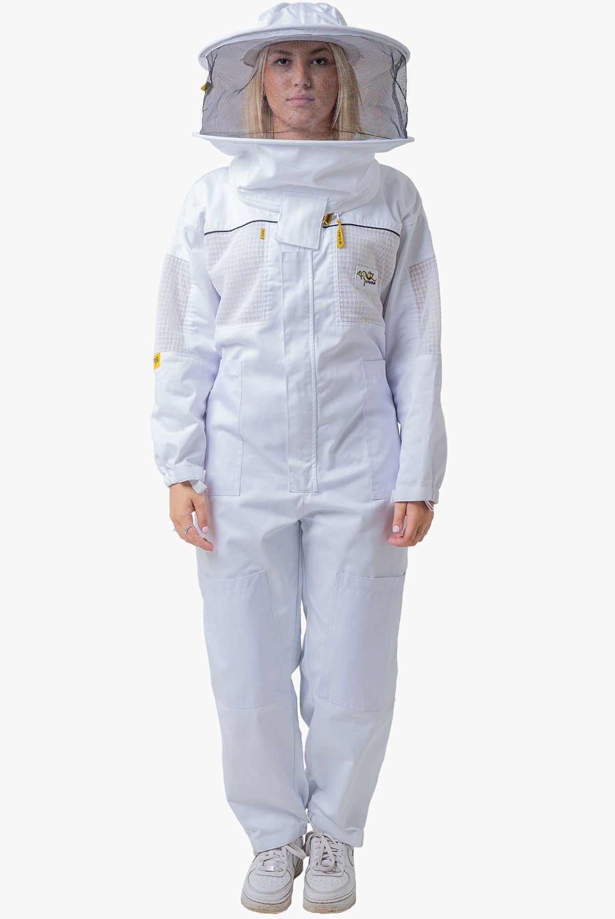 Poly Cotton Semi Ventilated Beekeeping Suit With Fencing Viel & Round Brim Hat - Premium Adult Suits