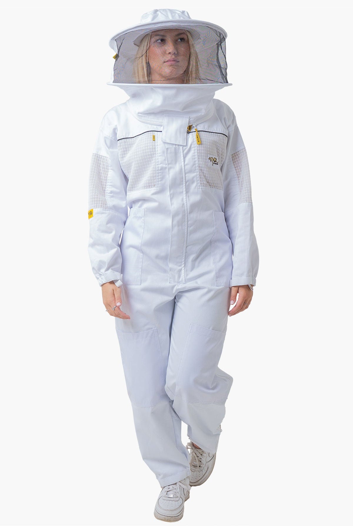 Poly Cotton Semi Ventilated Beekeeping Suit With Fencing Viel & Round Brim Hat - Premium Adult Suits