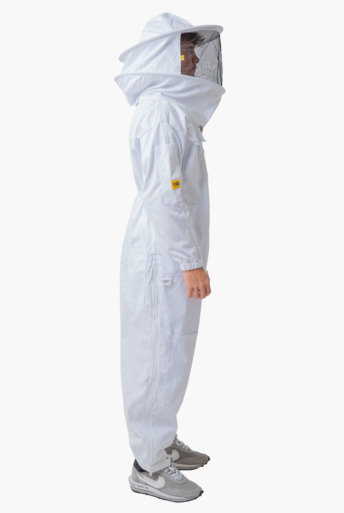 Pre Shrunk Poly Cotton Beekeeping Suit With Fencing Veil & Round Hat Veil - Premium Adult Suits