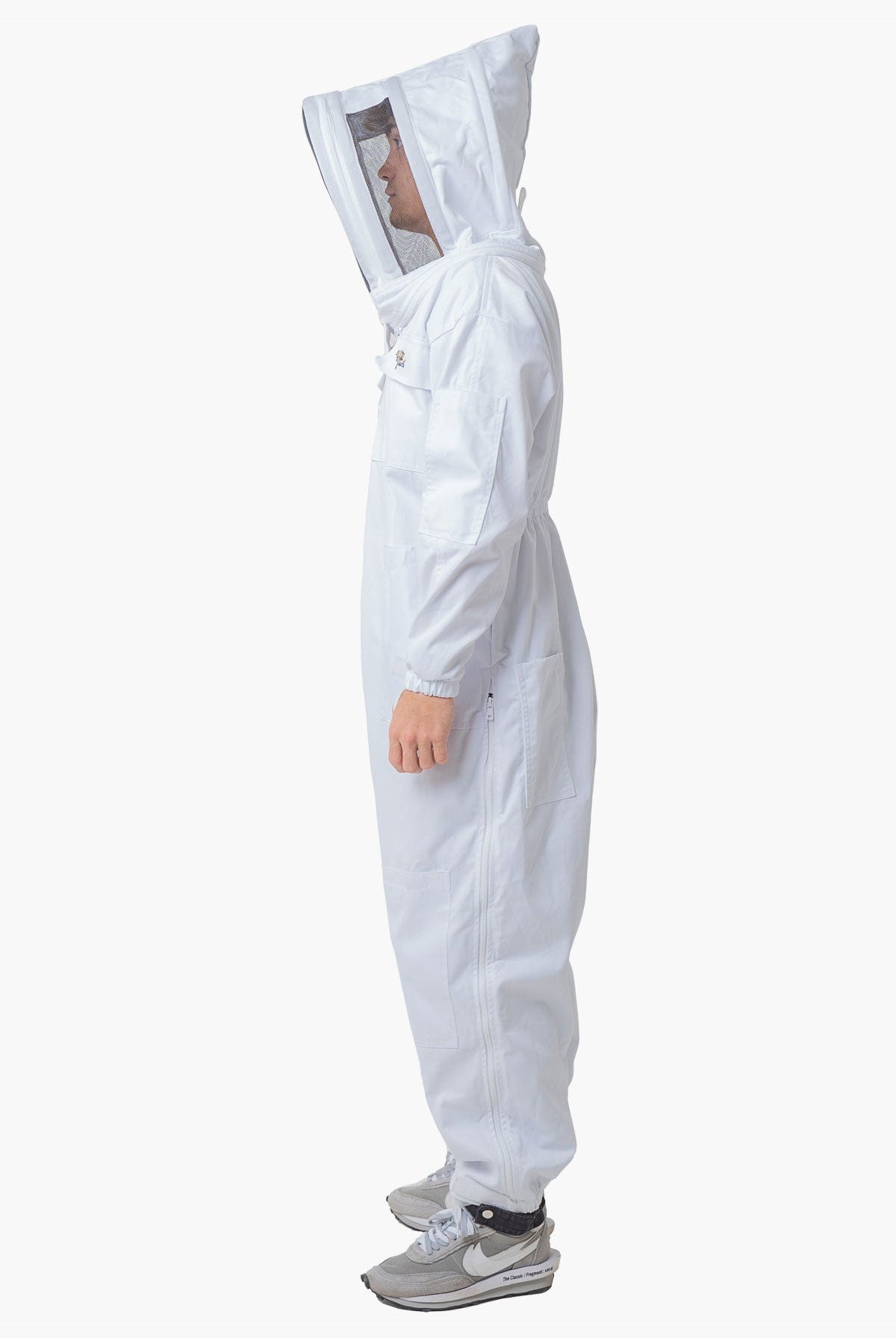 Pre Shrunk Poly Cotton Beekeeping Suit With Fencing Veil & Round Hat Veil - Premium Adult Suits