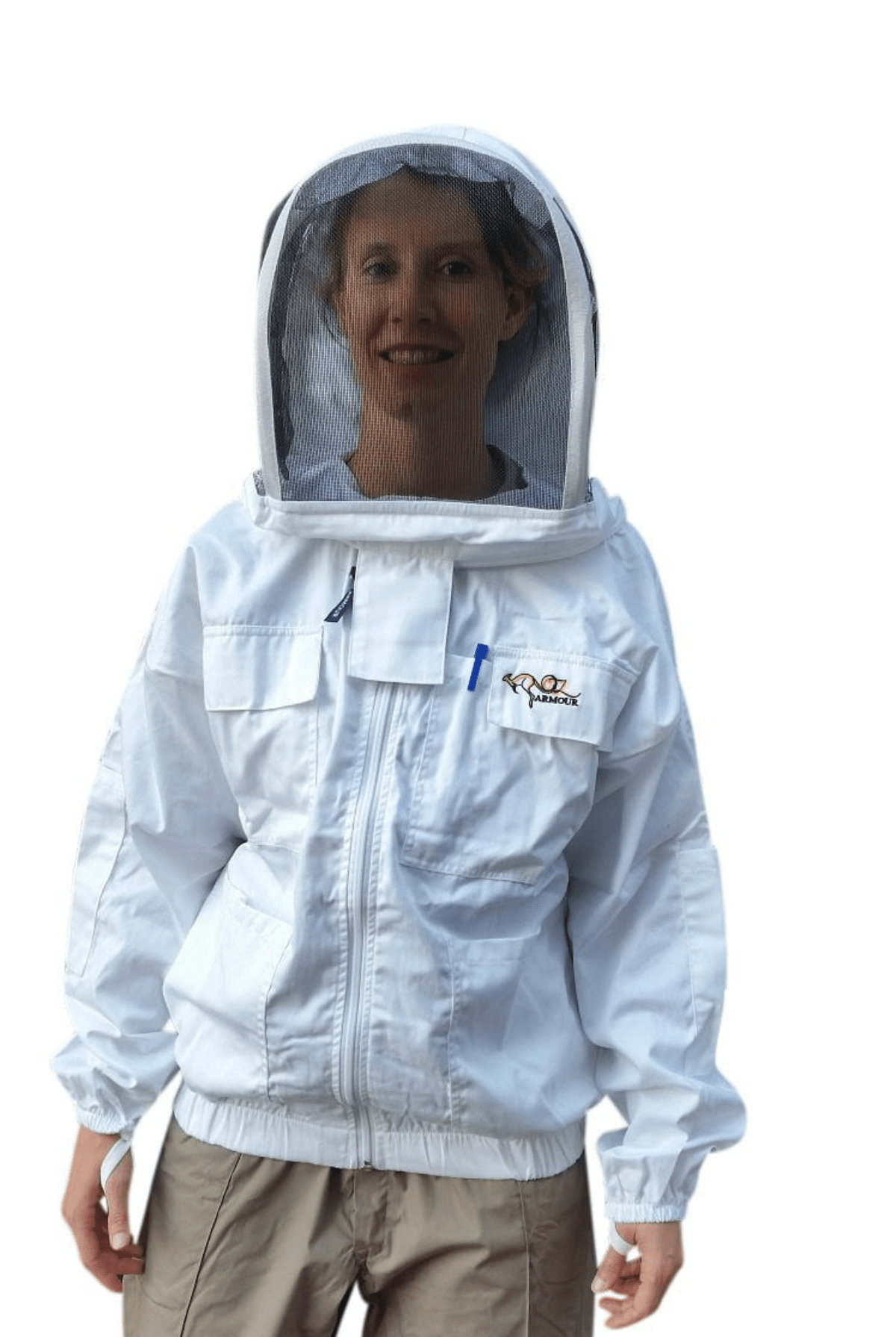SALE OZ ARMOUR Poly Cotton Beekeeping Jacket With Fencing Veil - Premium Adult Suits and Jackets