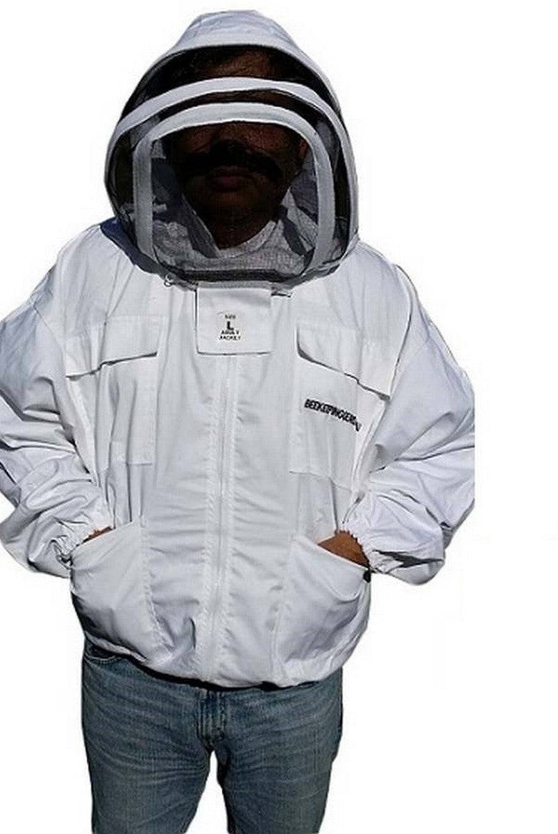 SALE OZ ARMOUR Poly Cotton Beekeeping Jacket With Fencing Veil - Premium Adult Suits and Jackets