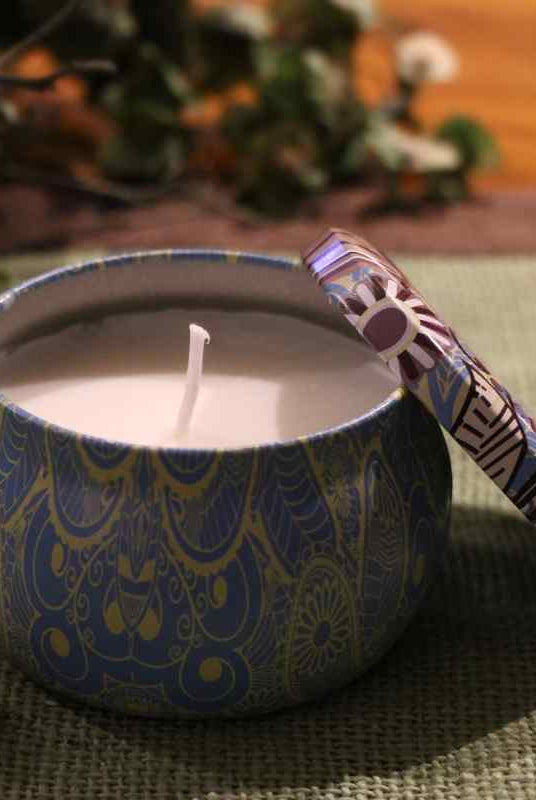 Lavender Scented Candle Pot