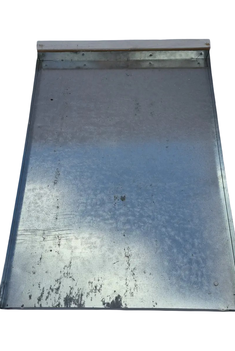 Galvanized steel varroa mite monitoring tray for standard beehive screened bottom board