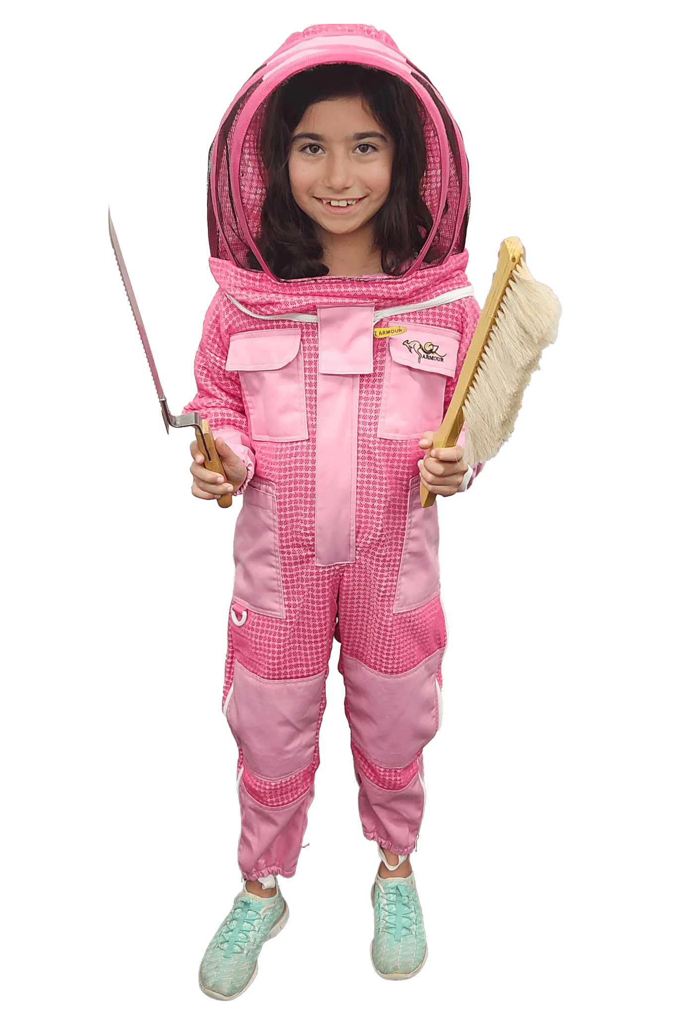 3 Layer Children's pink Beekeeping suit With Fencing Veil & Free Extra Gloves - Children's Suits