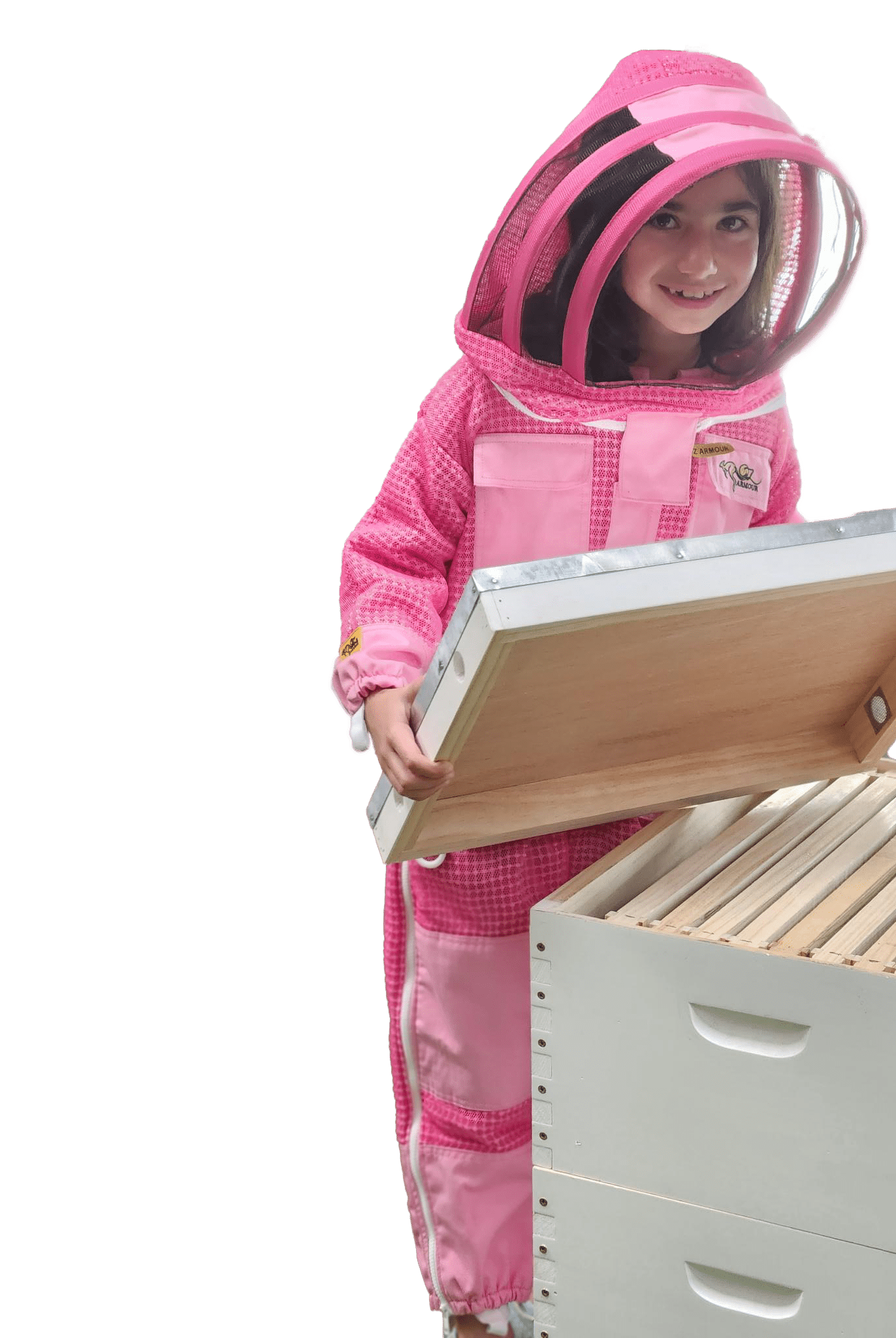 3 Layer Children's pink Beekeeping suit With Fencing Veil & Free Extra Gloves - Children's Suits