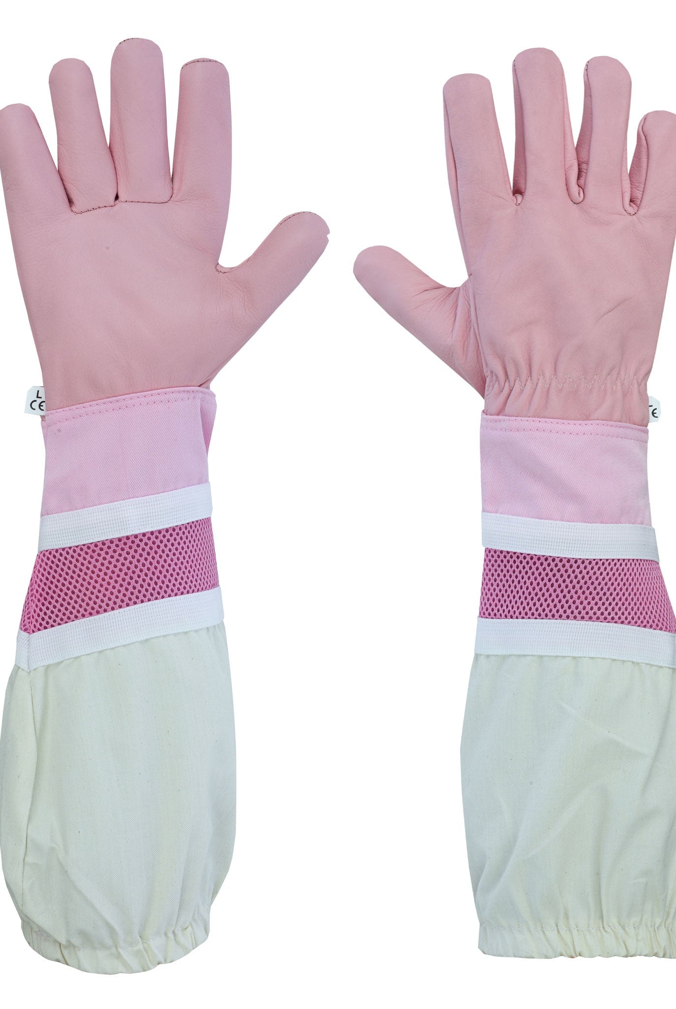 Pink Cow Hide Ventilated Gloves