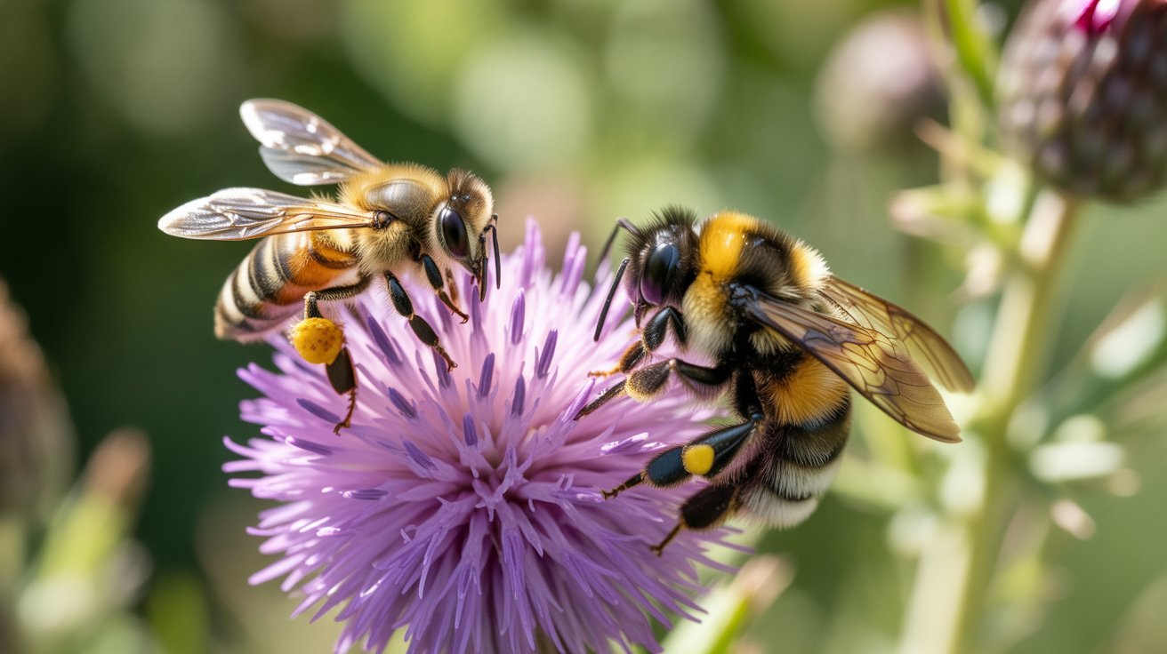 Honey Bee and Bumble Bee