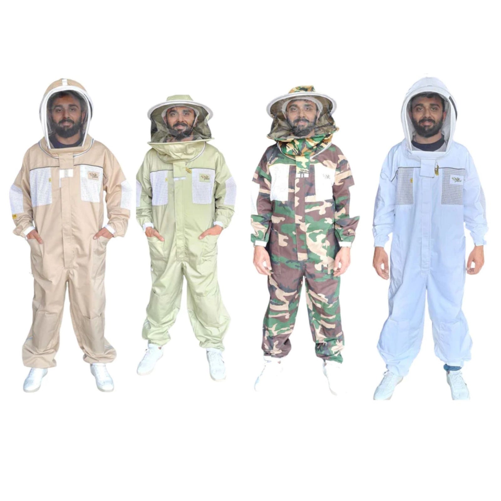 OZ ARMOUR colored ventilated beekeeping suit with round hat and fencing veil