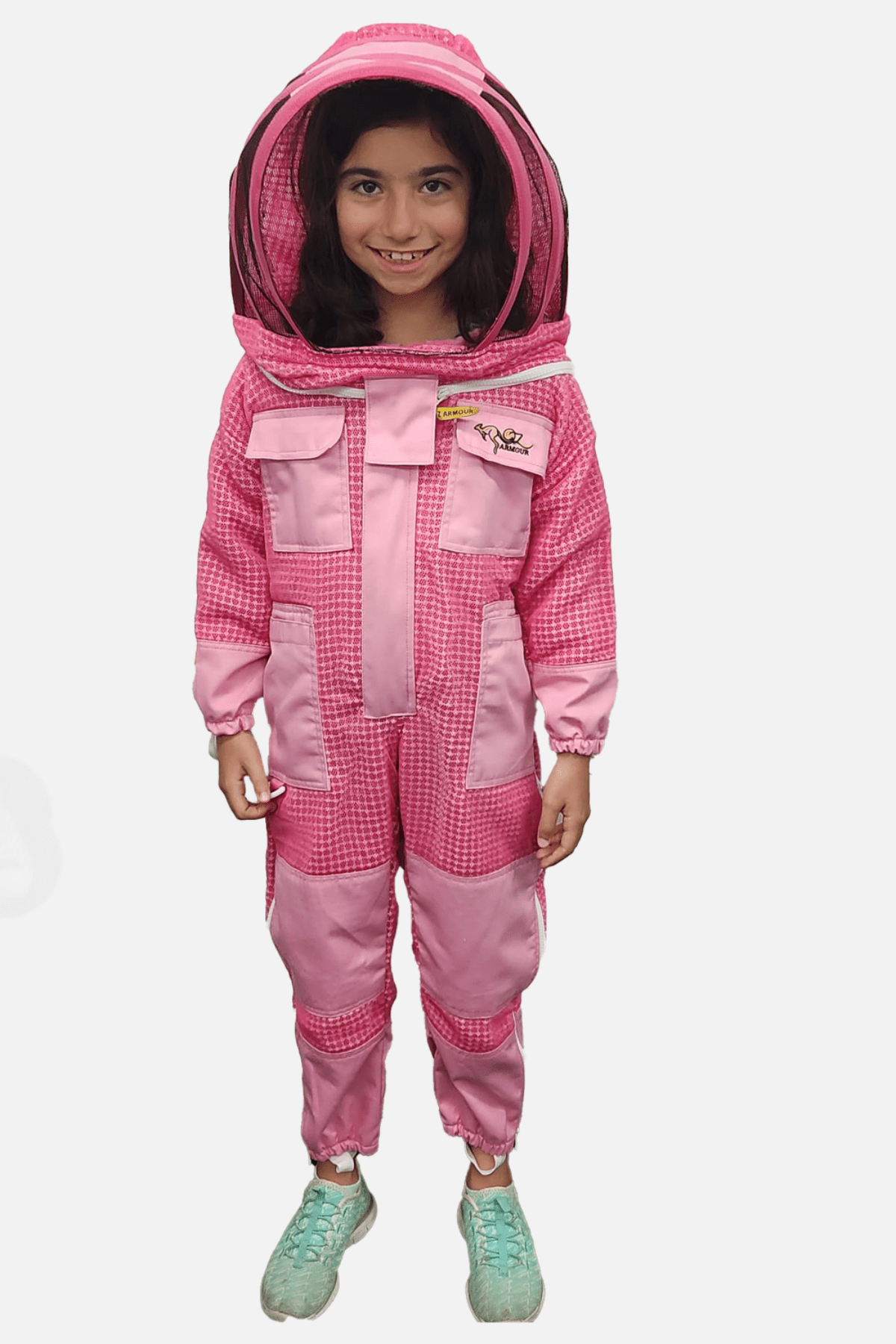 3 Layer Children's pink Beekeeping suit With Fencing Veil & Free Extra Gloves - Children's Suits