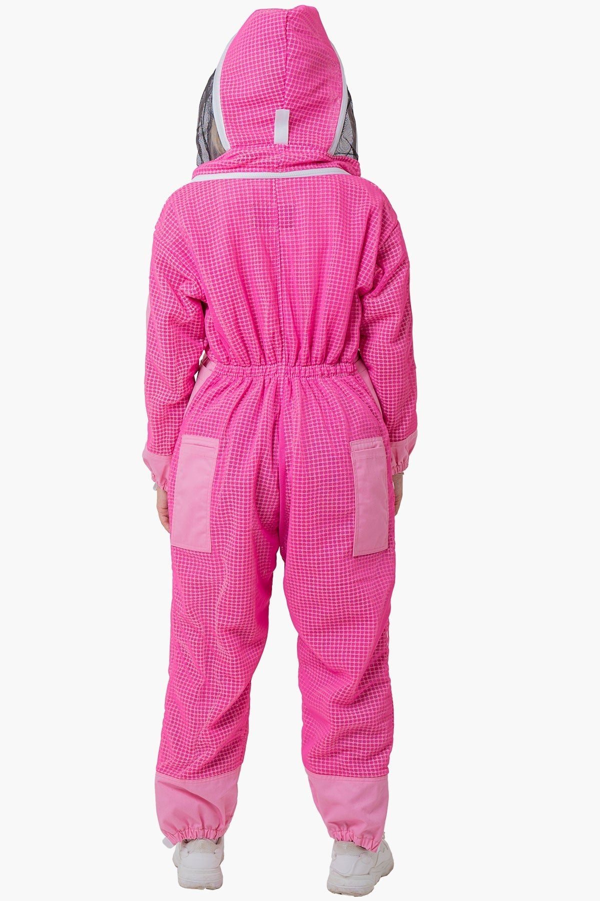 3 Layer Mesh Pink Beekeeping Suit With Fencing Veil & Gloves - Premium Adult Suits
