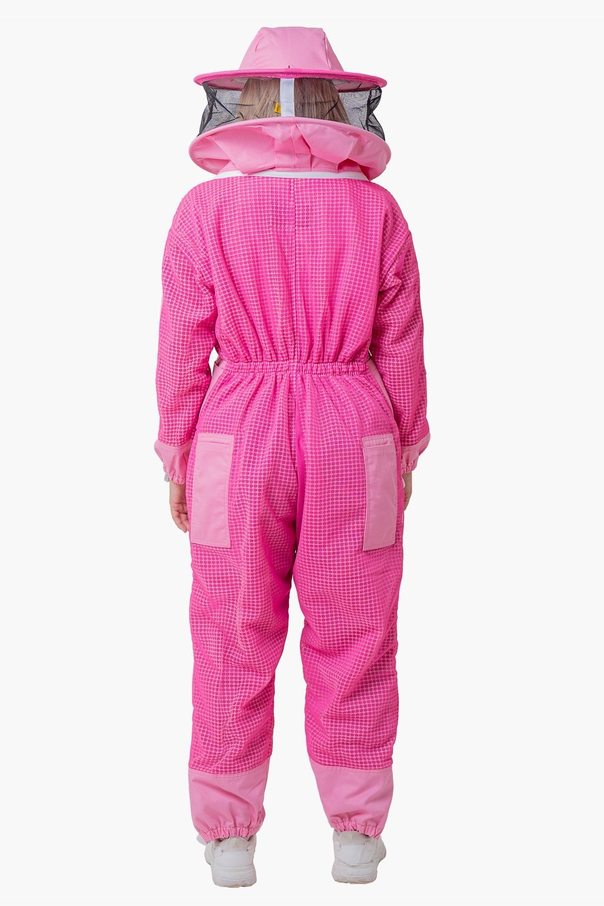 3 Layer Mesh Pink Beekeeping Suit With Fencing Veil & Gloves - Premium Adult Suits