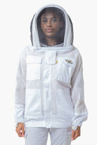 3 Layer Mesh Ventilated Beekeeping Jacket With Fencing Veil & Round Hat Veil - Premium Jackets