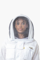 3 Layer Mesh Ventilated Beekeeping Jacket With Fencing Veil & Round Hat Veil - Premium Jackets
