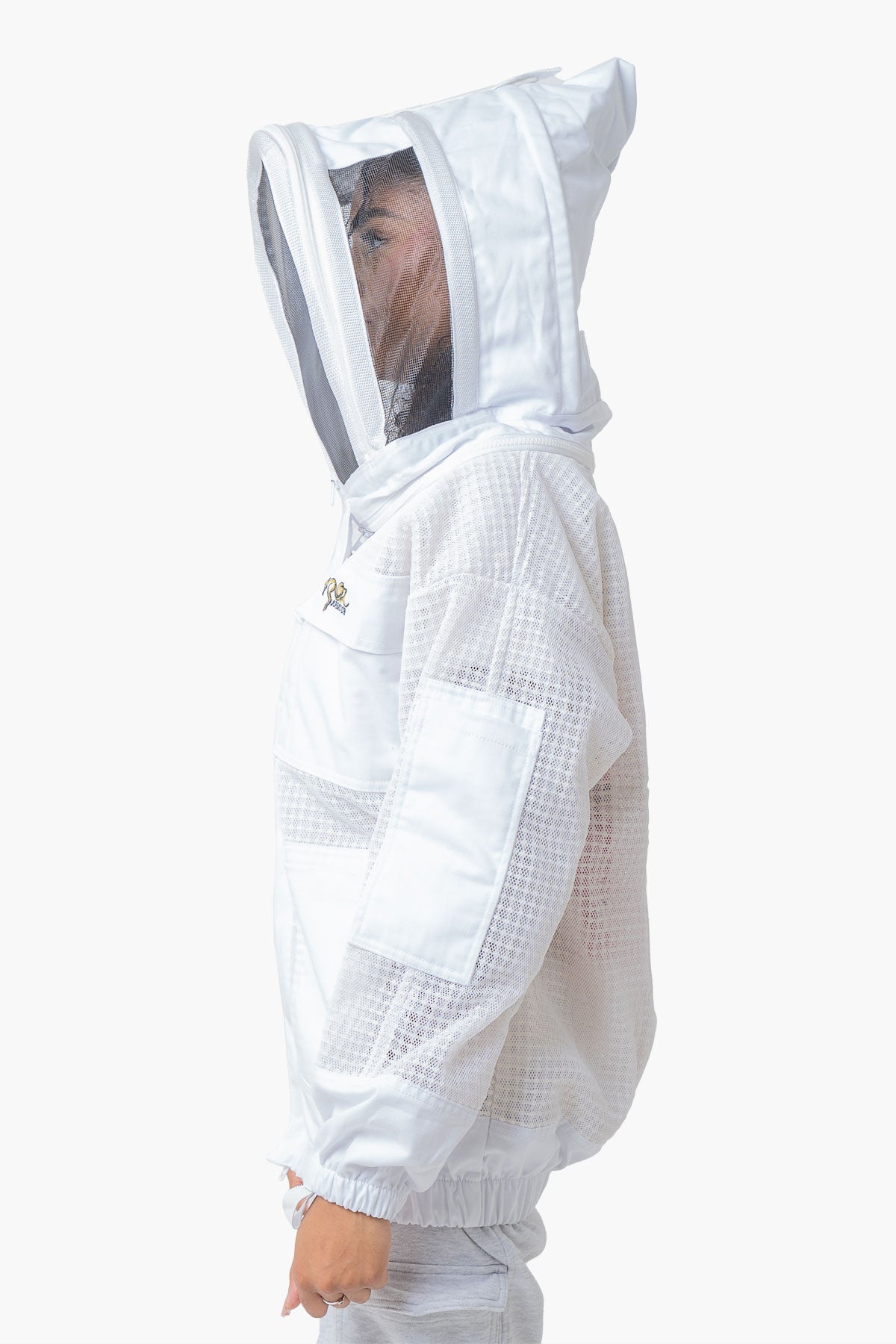 3 Layer Mesh Ventilated Beekeeping Jacket With Fencing Veil & Round Hat Veil - Premium Jackets