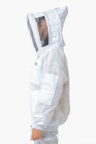 3 Layer Mesh Ventilated Beekeeping Jacket With Fencing Veil & Round Hat Veil - Premium Jackets