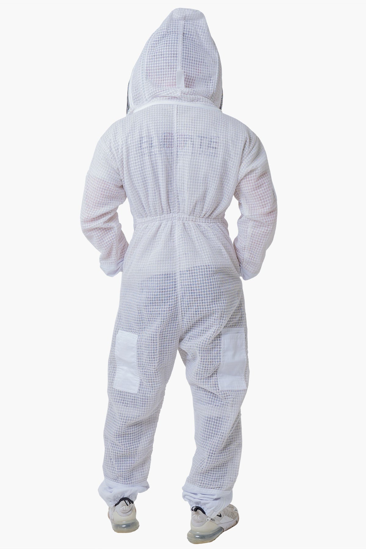 3 Layer Super Cool Mesh Beekeeping Suit With Fencing Veil & Round Brim Hat - Back side