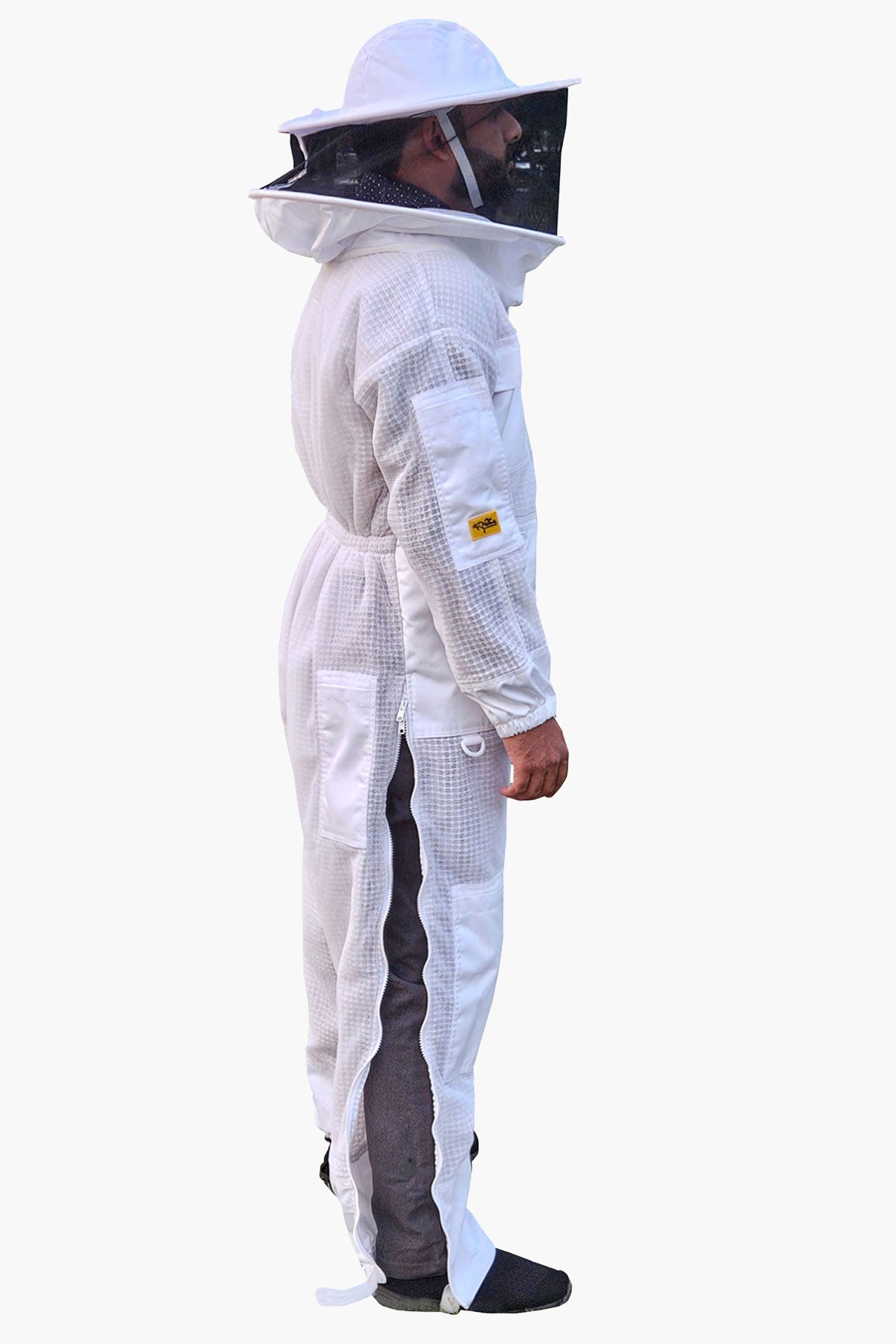 3 Layer Super Cool Mesh Beekeeping Suit With Fencing Veil & Round Brim Hat - Premium Adult Suits